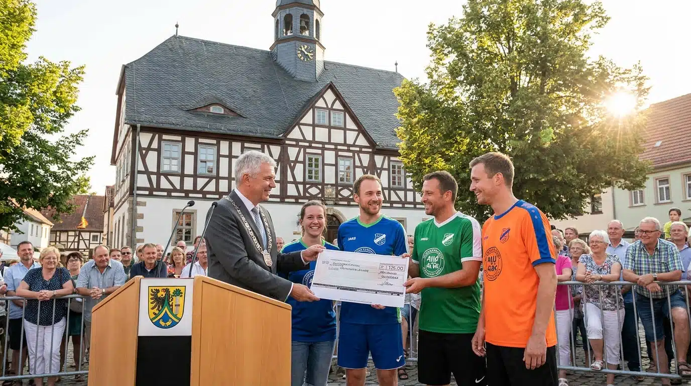 Le bourgmestre de Bannewitz remet la somme aux associations sportives