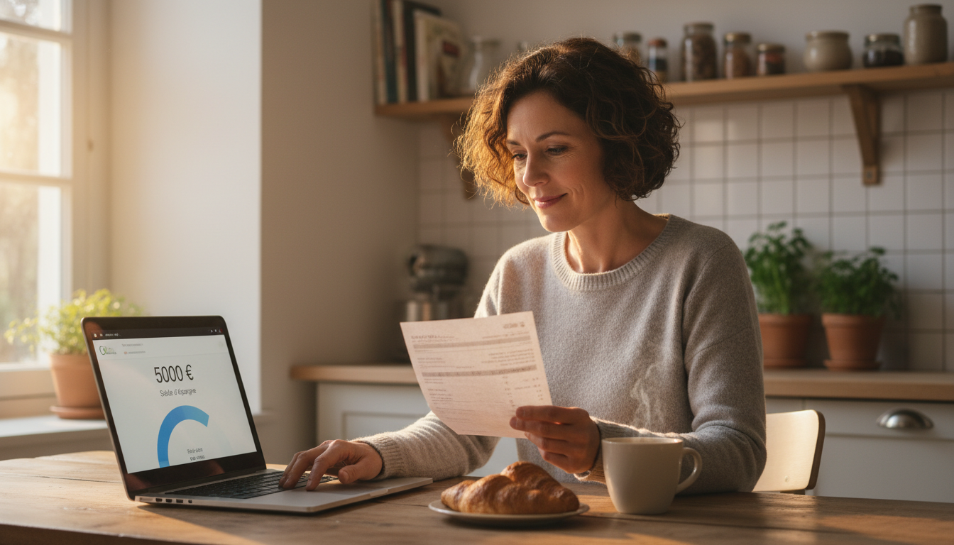 Salarié consultant son épargne salariale sur ordinateur