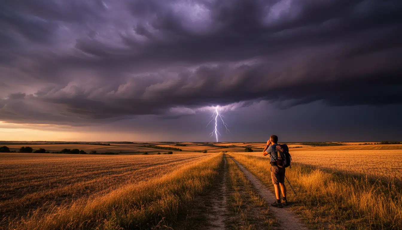 Orage violent d'été au-dessus du sud-ouest de la France
