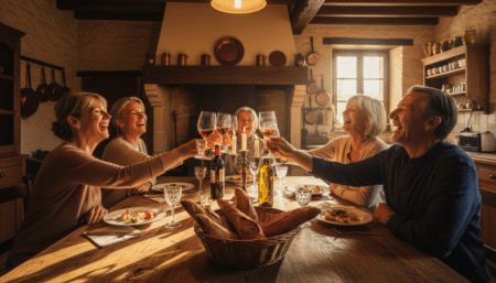 Famille française autour de la table avant le repas