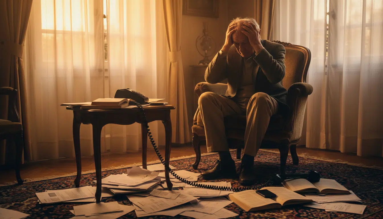 Homme excédé par le démarchage téléphonique frauduleux