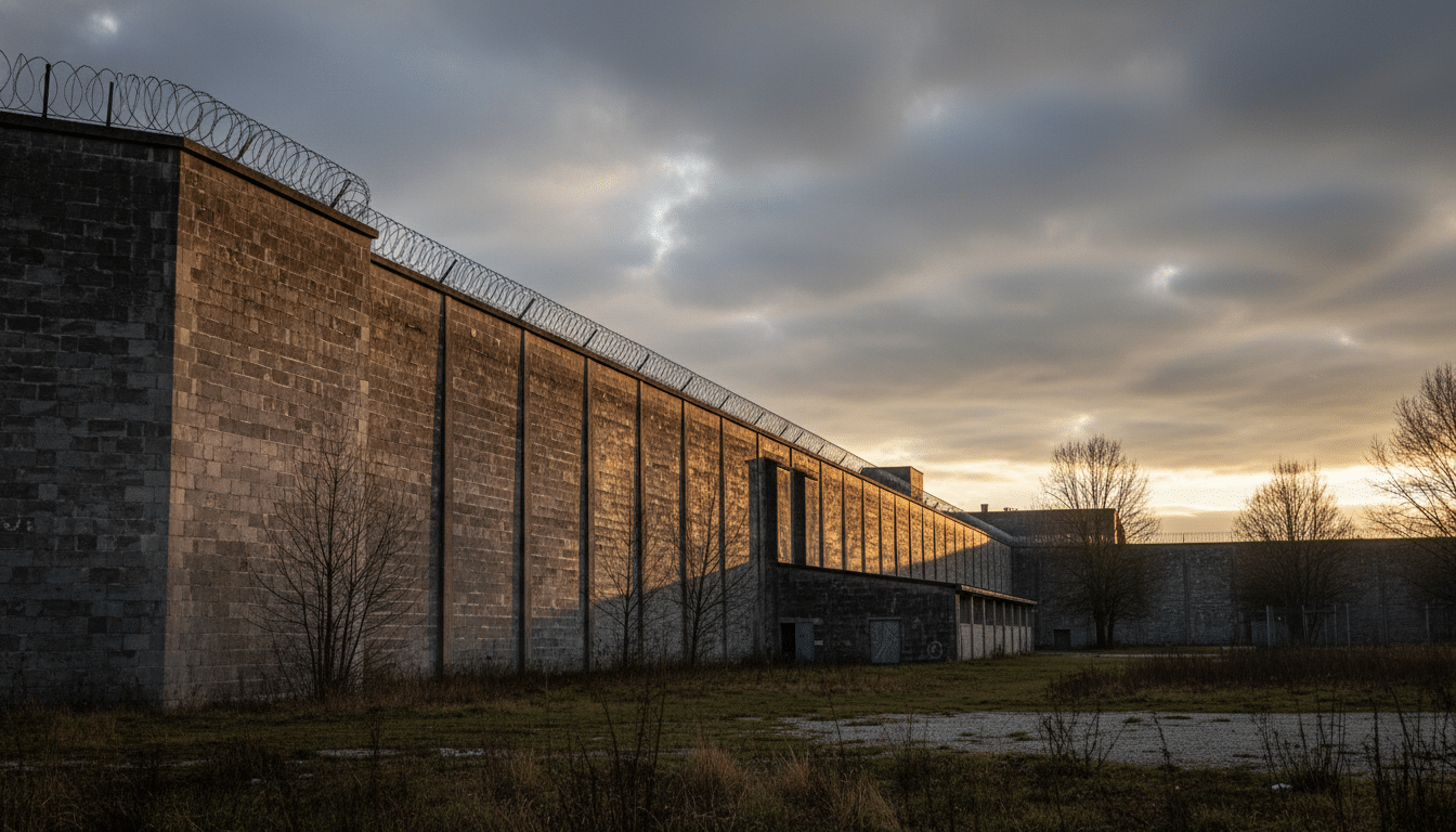 Vue extérieure de la prison de Fleury-Mérogis
