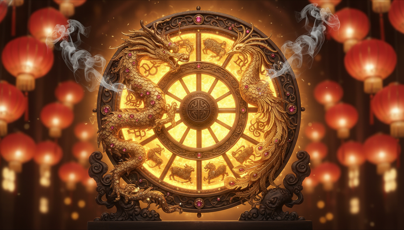 Femme contemplant les aurores boréales dans une ambiance mystique d'horoscope chinois