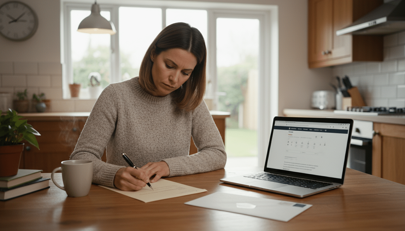 Femme rédigeant lettre recommandée garantie légale