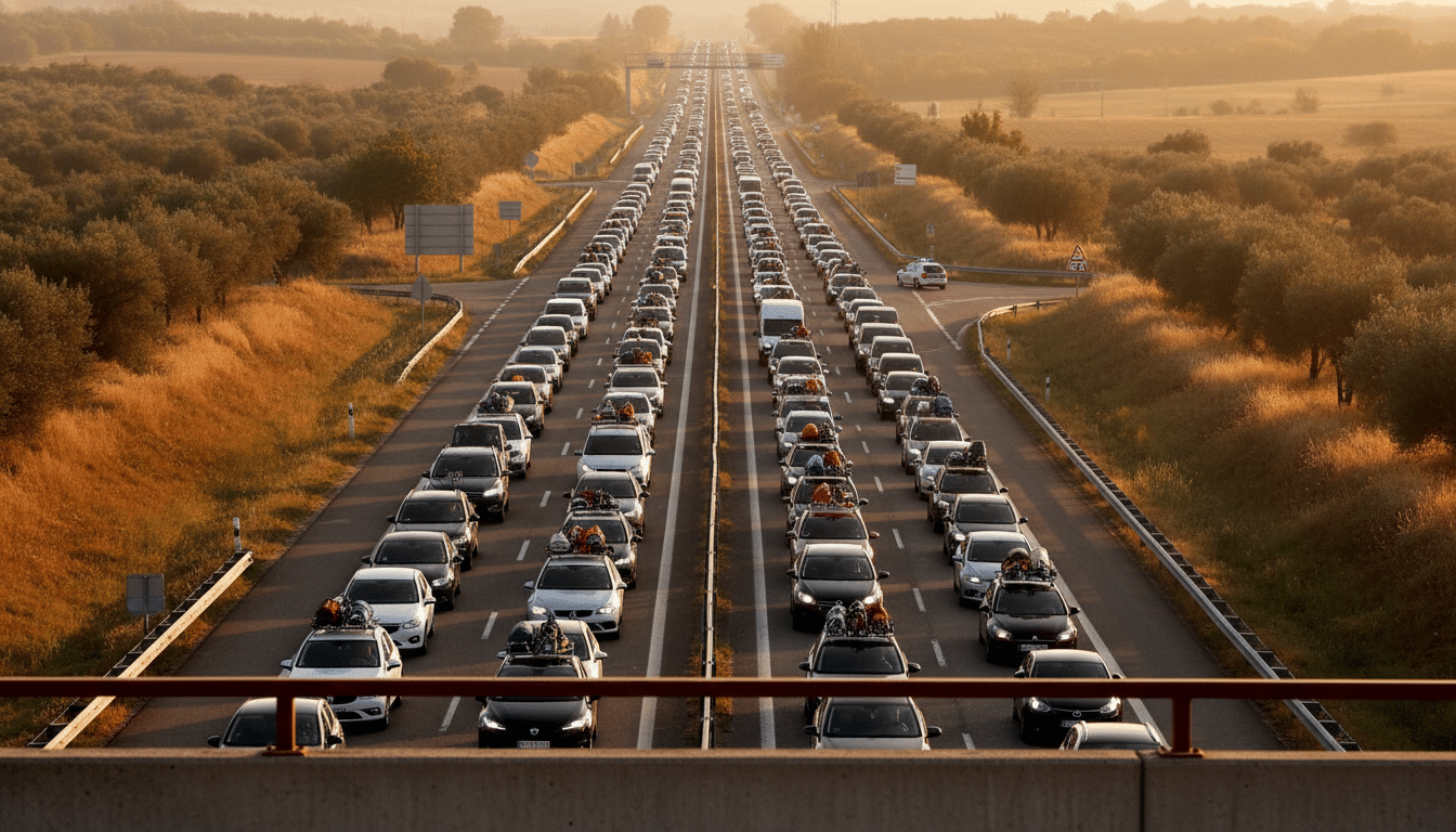 Trafic dense sur autoroute provençale lors du week-end de Pâques