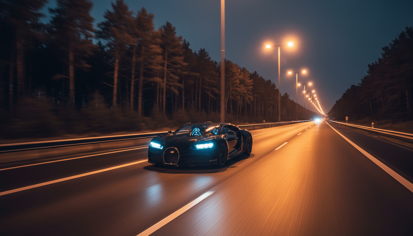 Voiture roulant à grande vitesse sur l'autoroute A63