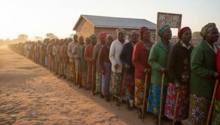 File d'attente historique pour le vote en Afrique du Sud 1994