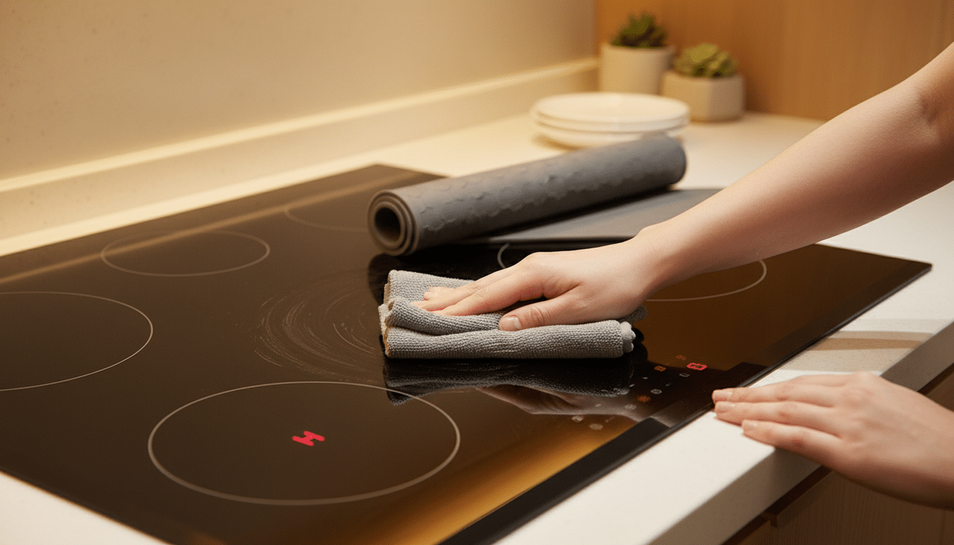 Nettoyage d'une plaque à induction avant protection