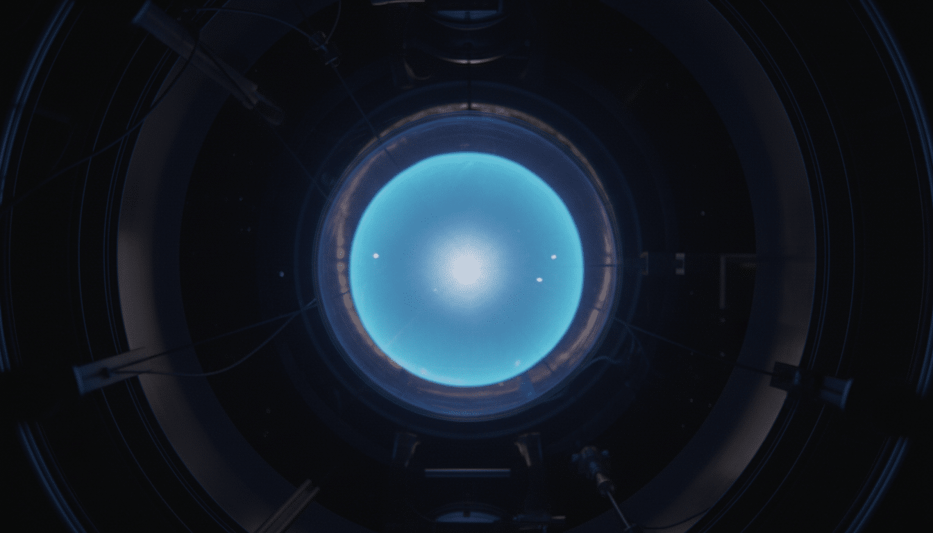 Flamme sphérique bleue en apesanteur simulée