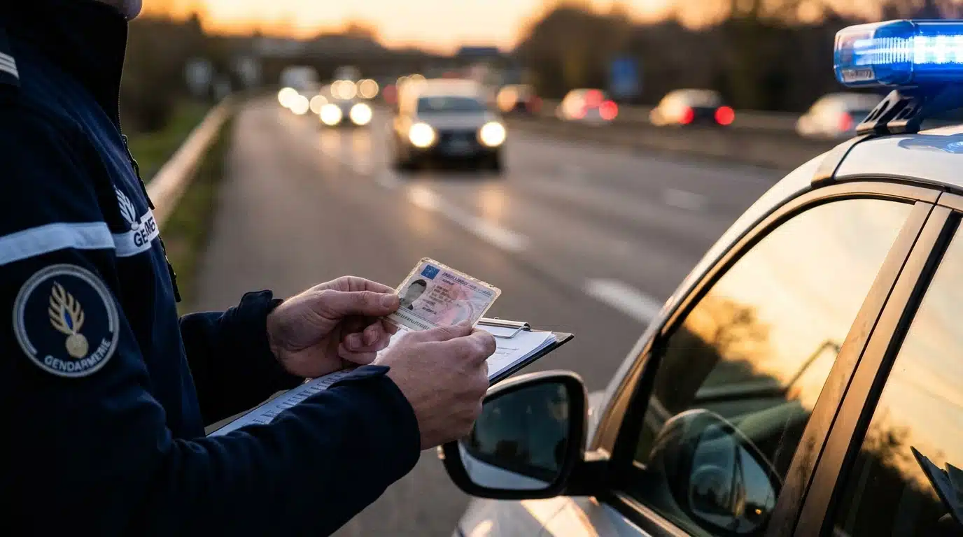 Contrôle de permis de conduire par un gendarme