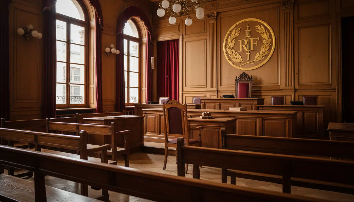 Salle de tribunal française où sera jugé l'automobiliste