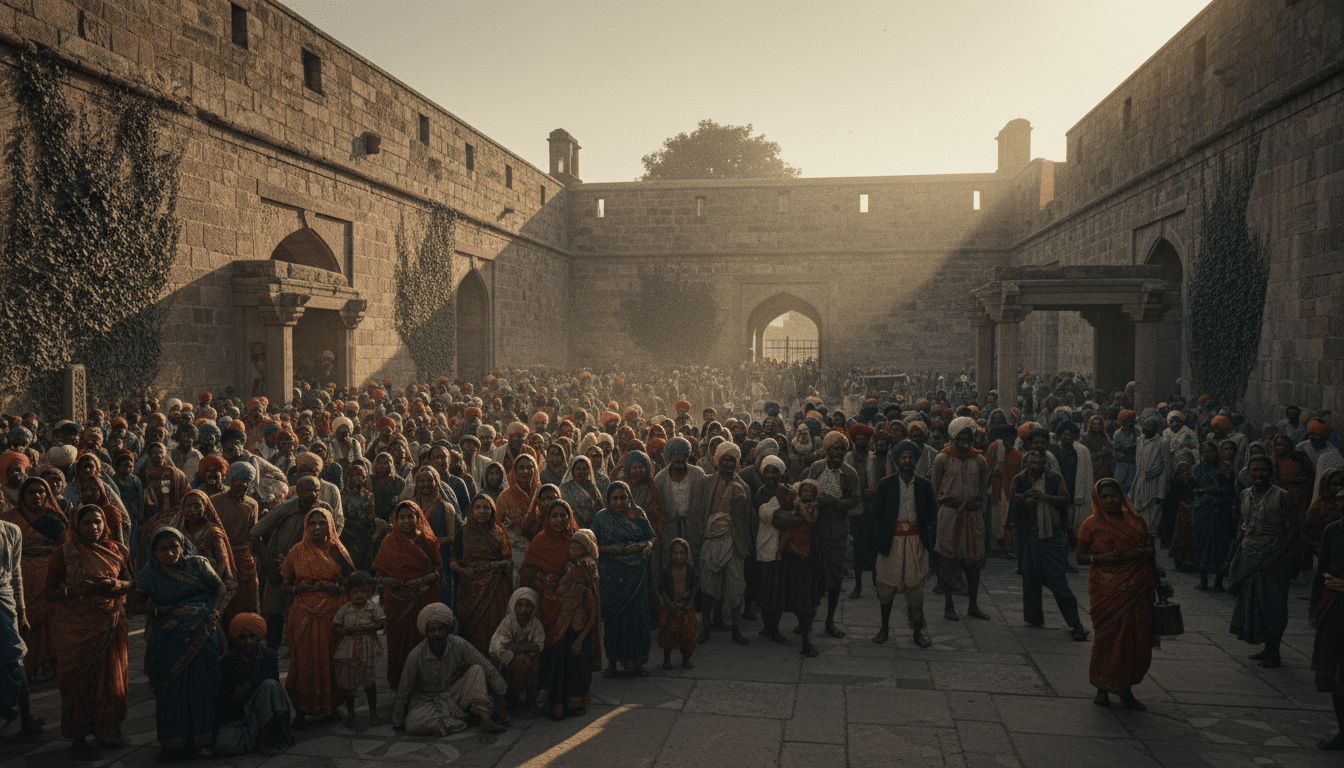 Foule rassemblée à Amritsar avant le massacre de 1919