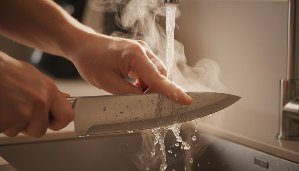 Frotter les doigts sur une lame en inox pour supprimer l'odeur d'ail