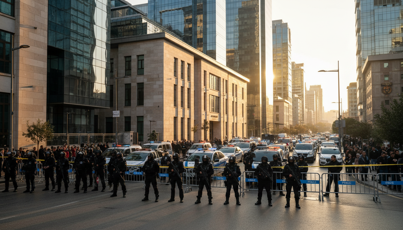 Police turque déployée devant le consulat israélien à Istanbul