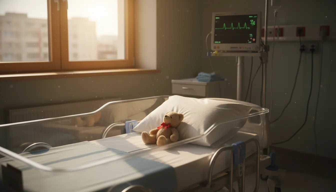 Lit vide dans un service de pédiatrie cardiaque