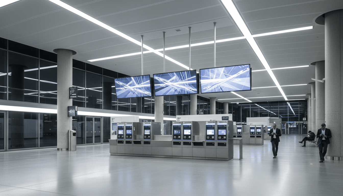 Gare française moderne et silencieuse