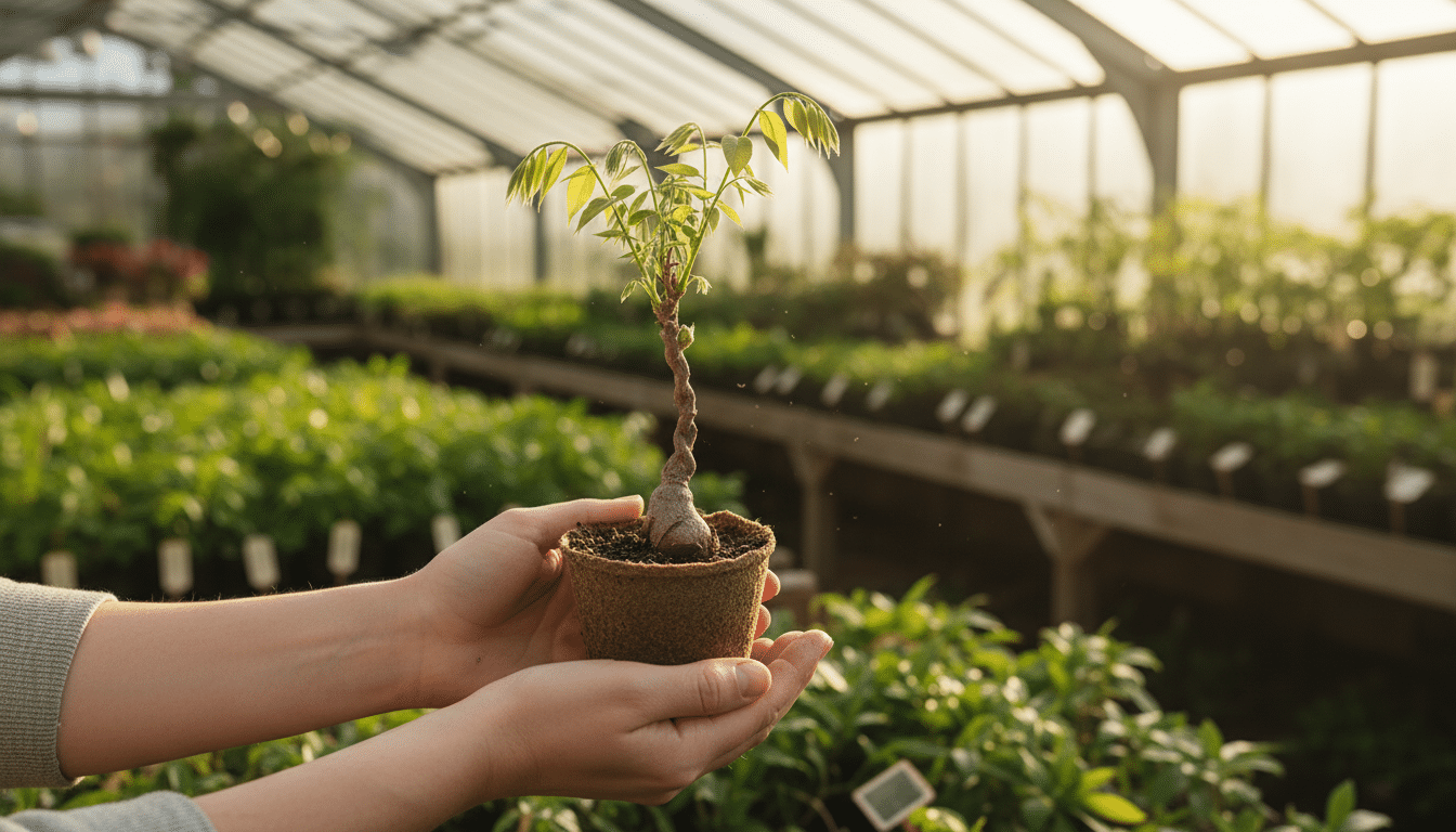 Plant de glycine greffé en jardinerie