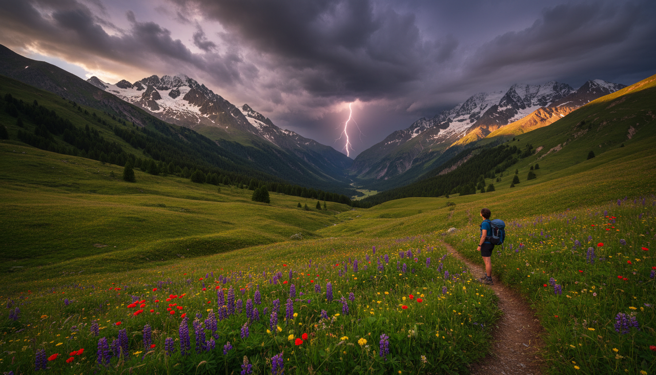 Orage en formation au-dessus des Alpes françaises