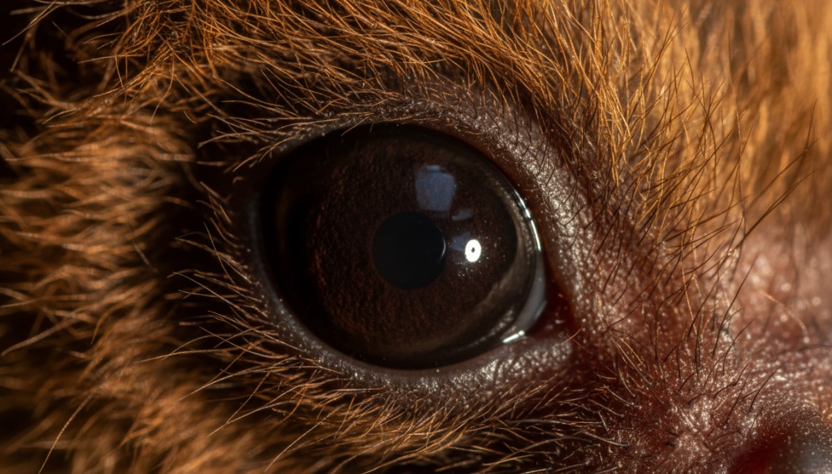 Gros plan de l'œil d'une chauve-souris en macro