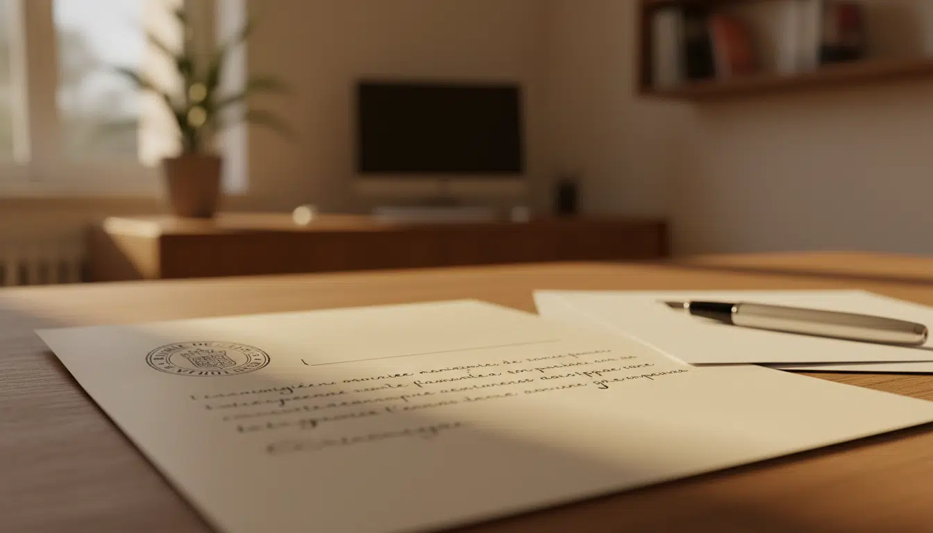 Communiqué officiel d'une mairie posé sur un bureau