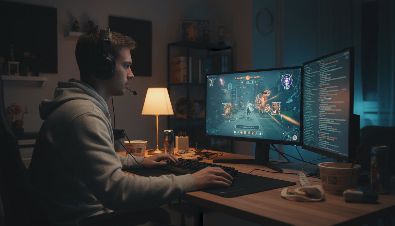 Streamer seul dans sa chambre pendant un live