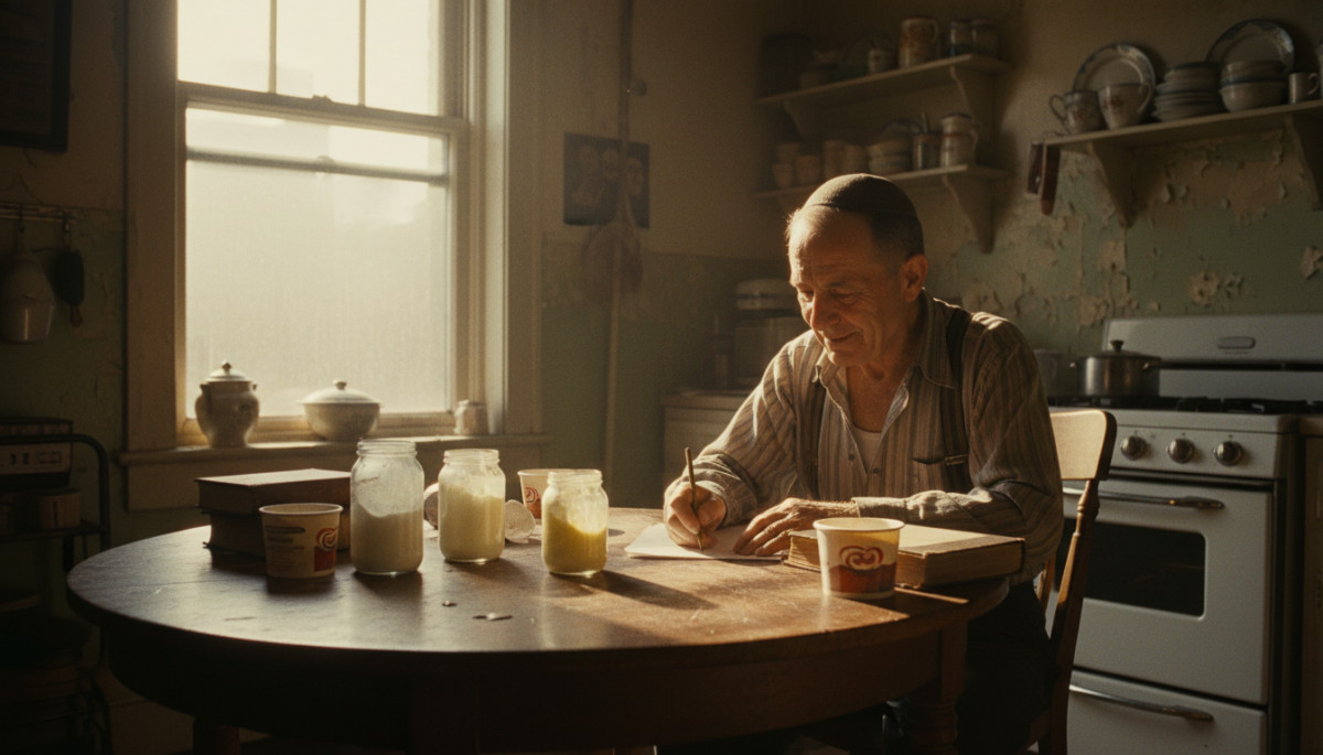 Homme du Bronx inventant le nom Häagen-Dazs dans sa cuisine