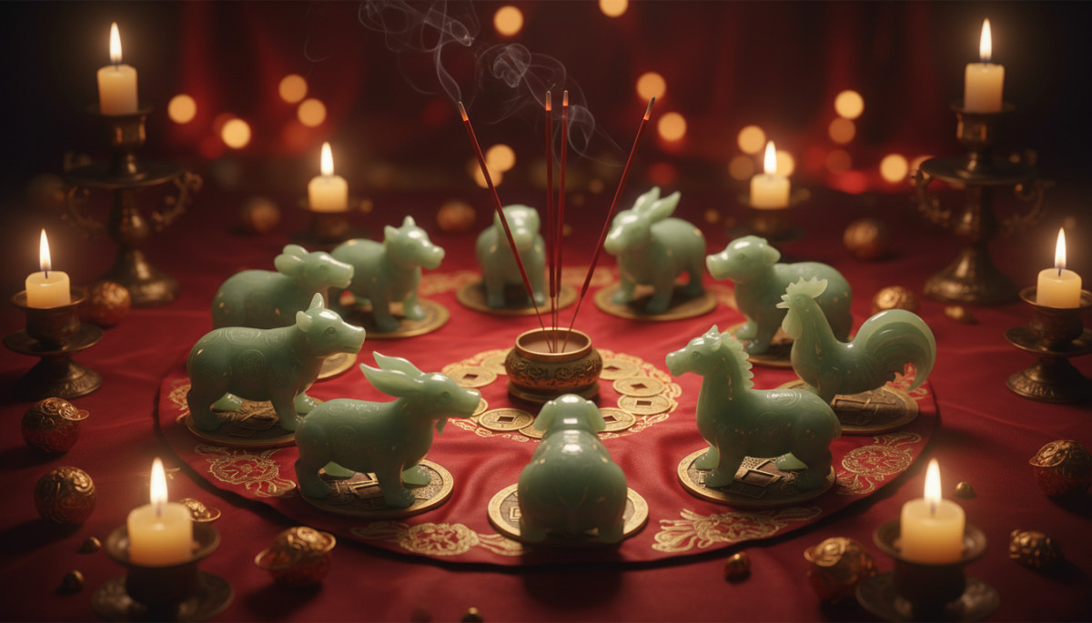 Homme face au soleil levant bras ouverts dans une lumière orange intense symbolisant l'énergie Feu-Yang du jour