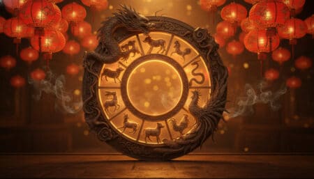 Horoscope chinois 17 avril 2026 énergie Feu de printemps femme en méditation