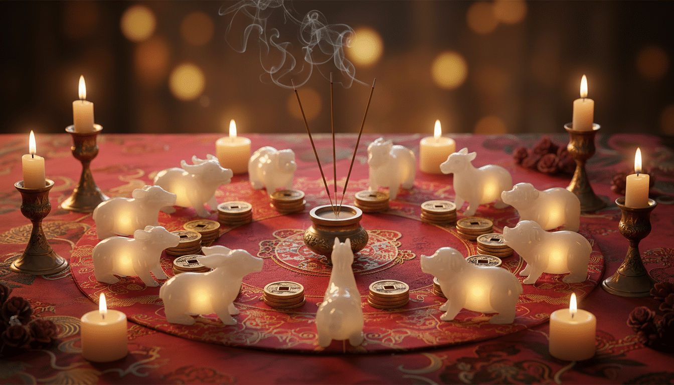 Horoscope chinois vendredi 3 avril 2026 les 12 signes du zodiaque chinois en cercle de lumière