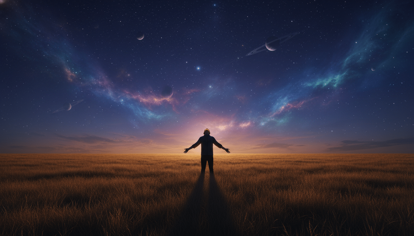 Silhouette face au ciel crépusculaire évoquant une révélation intérieure