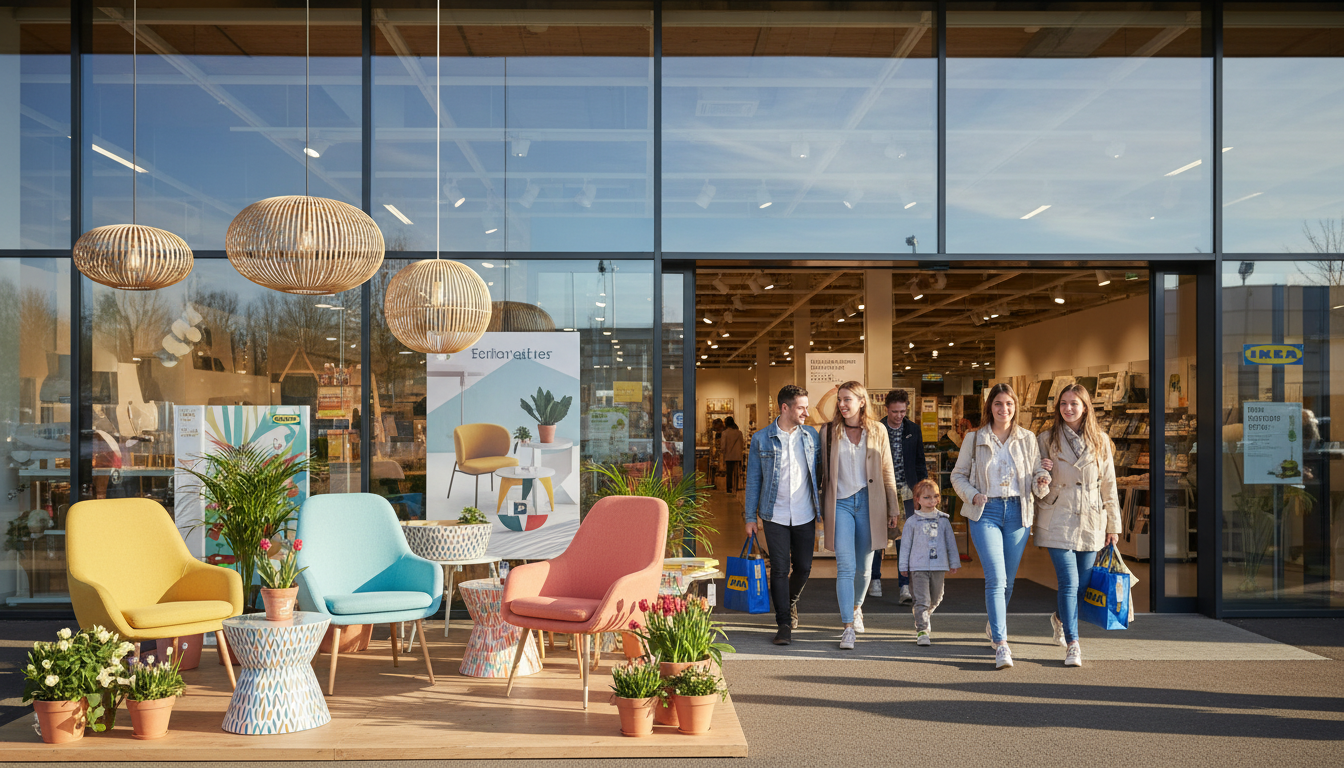Clients devant un magasin IKEA lors du lancement d'une collection limitée