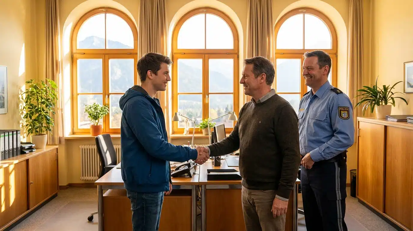 Accord à l'amiable dans un commissariat en Bavière