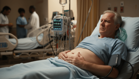 Homme souffrant de douleurs abdominales aux urgences