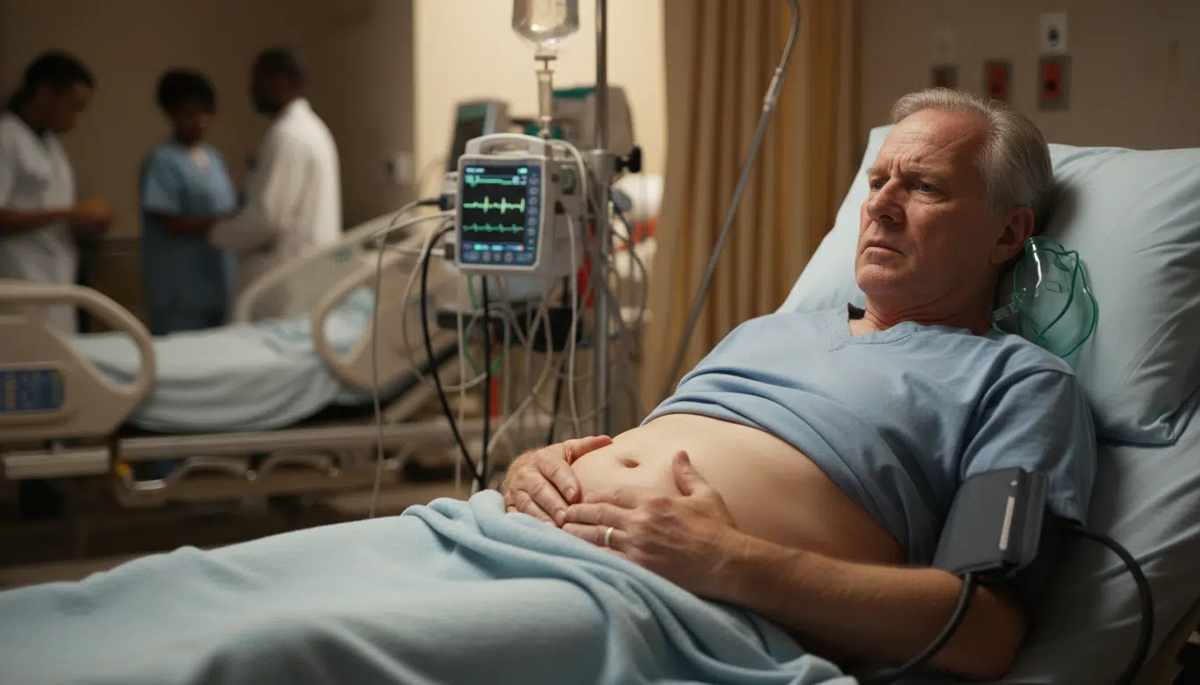 Homme souffrant de douleurs abdominales aux urgences