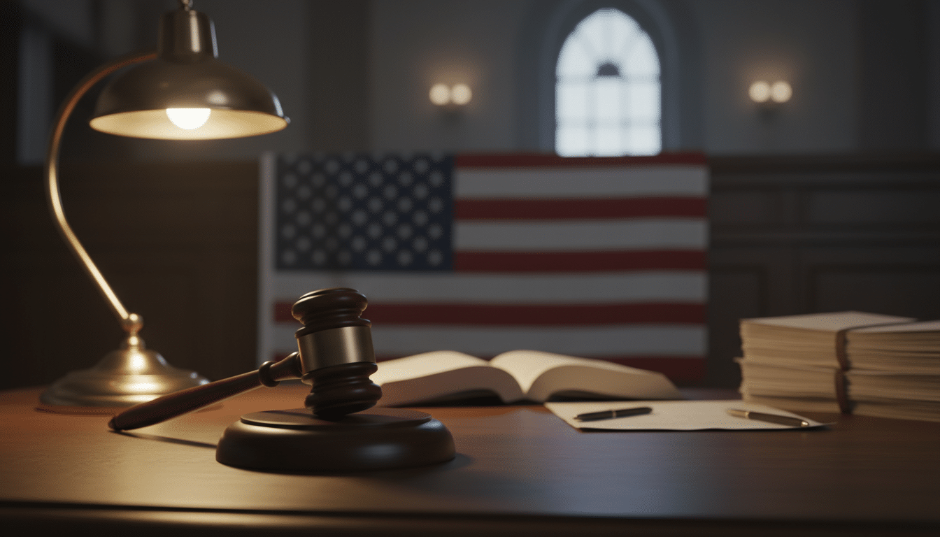 Marteau de juge dans un tribunal fédéral américain