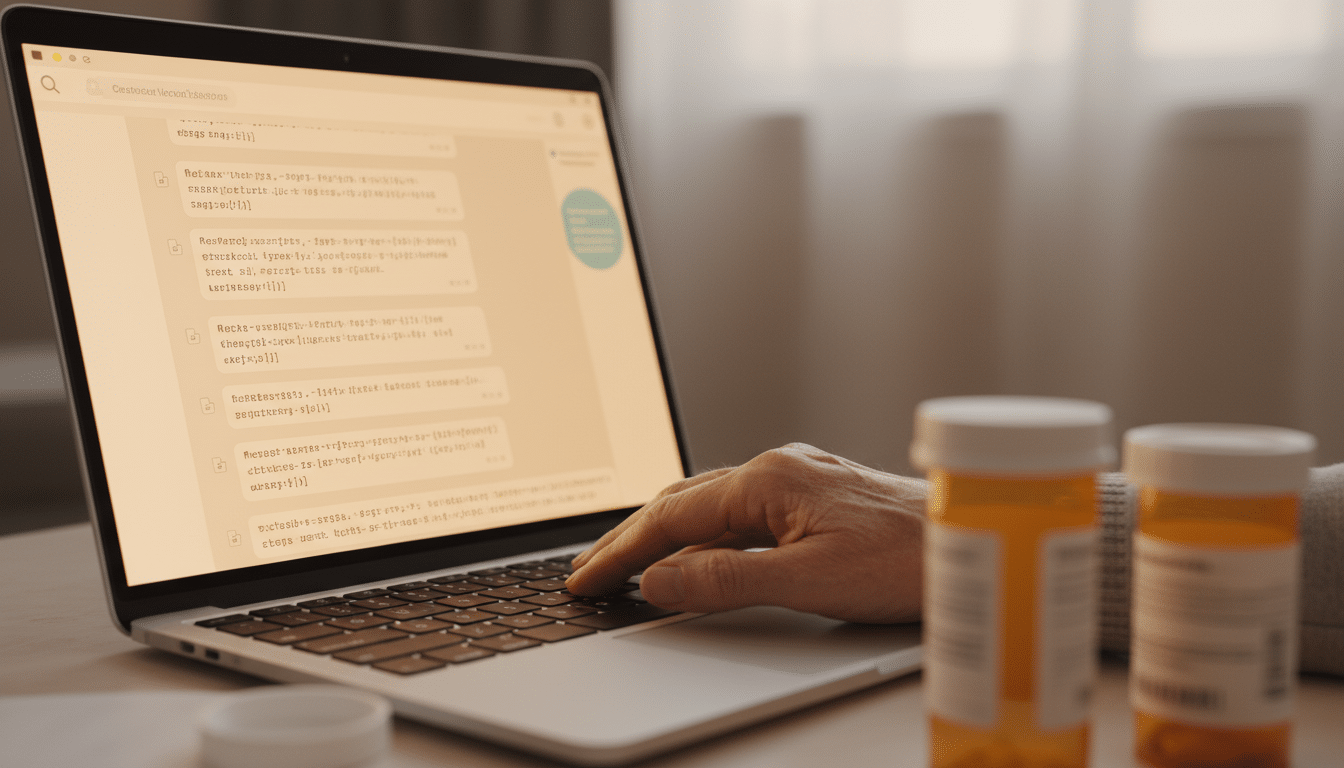 Écran de chatbot IA affichant des sources médicales