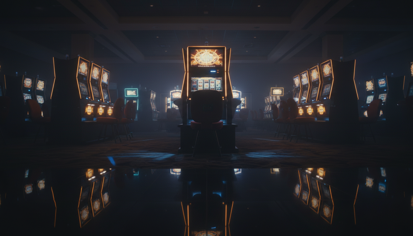 Casino américain éclairé avec reflets de lumières de police