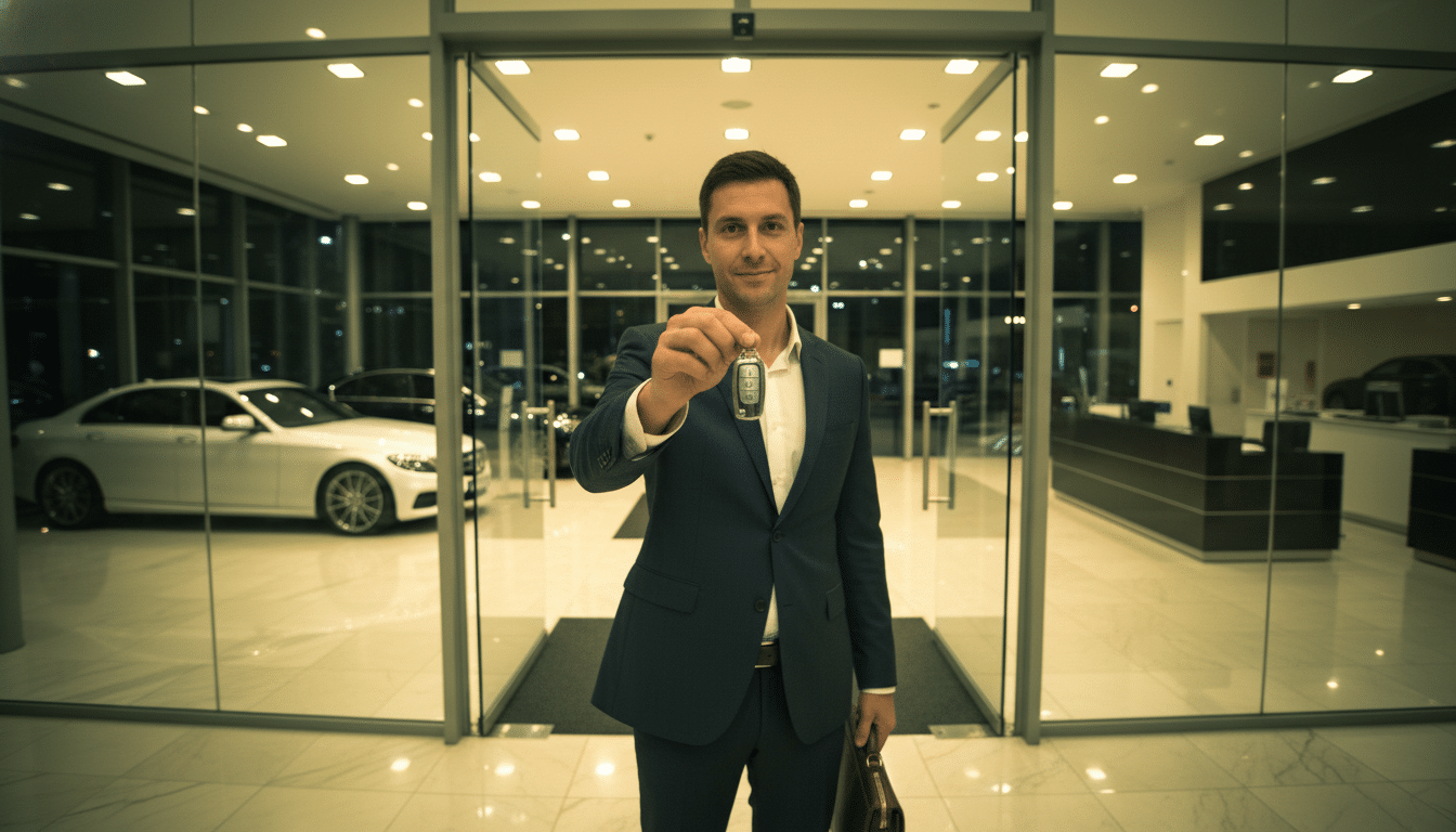 Image de caméra de surveillance d'un homme dans une concession