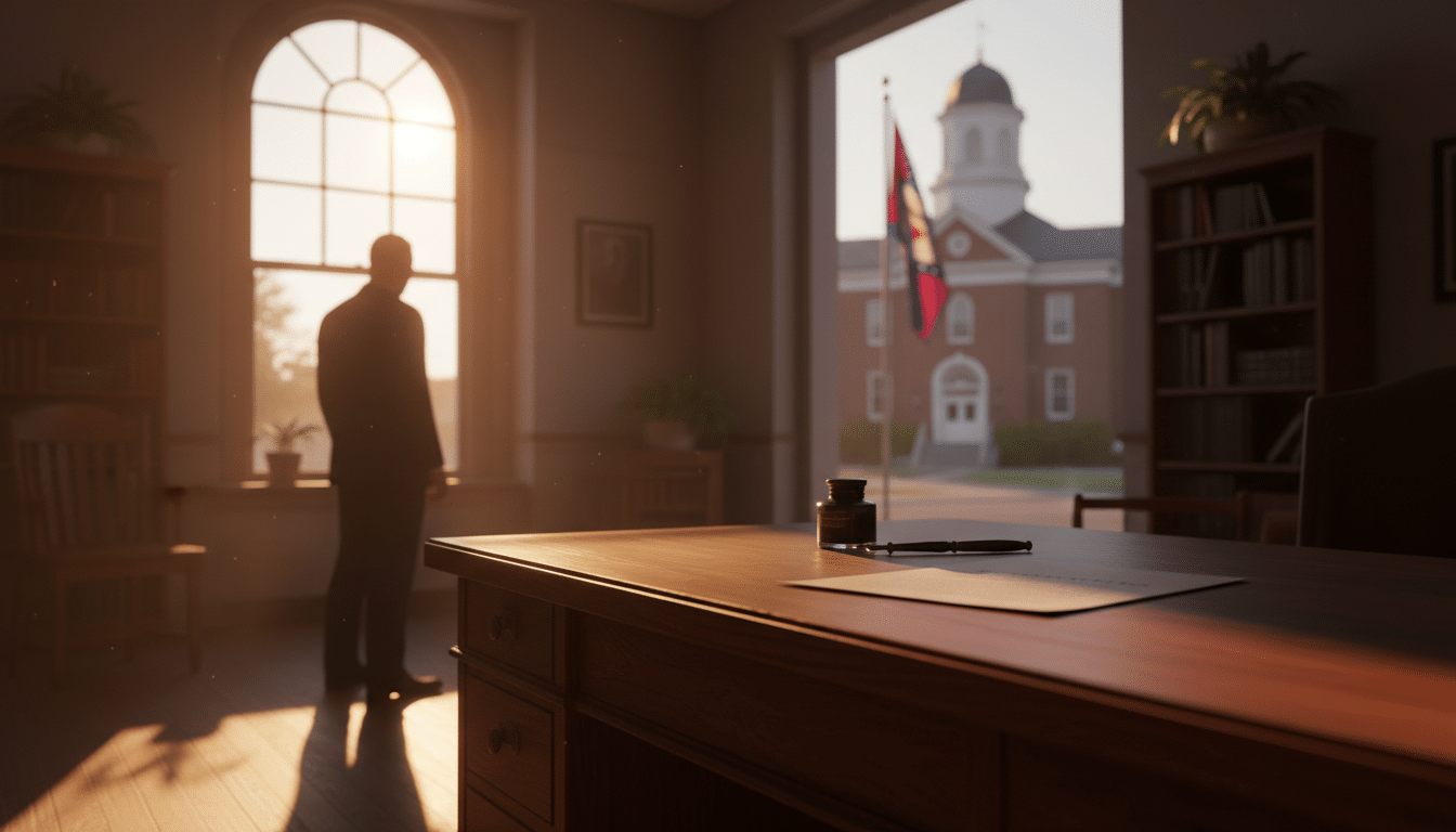 Lettre de démission sur un bureau de mairie