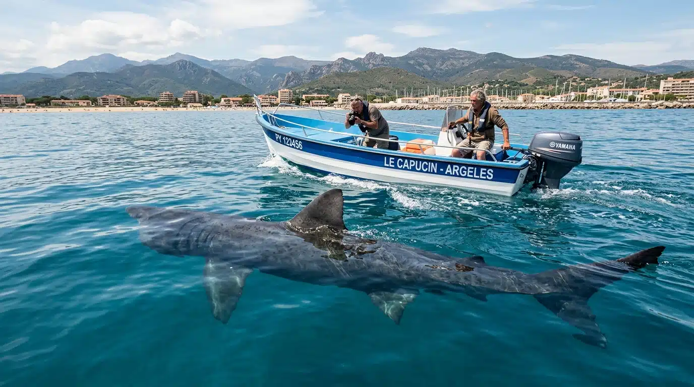 « Il est passé sous mon bateau » : un requin de dix mètres filmé à 500 m des plages d'Argelès-sur-Mer