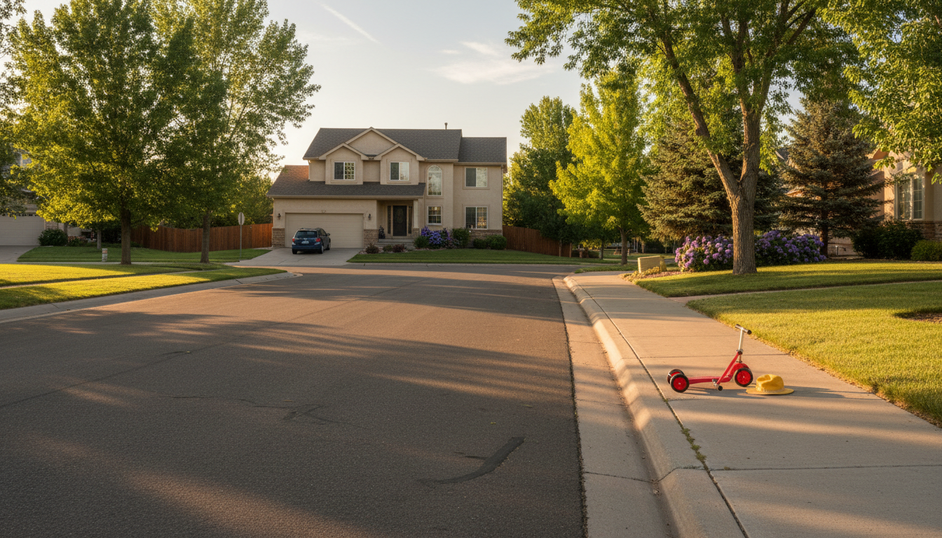 Rue résidentielle calme de Centennial au Colorado