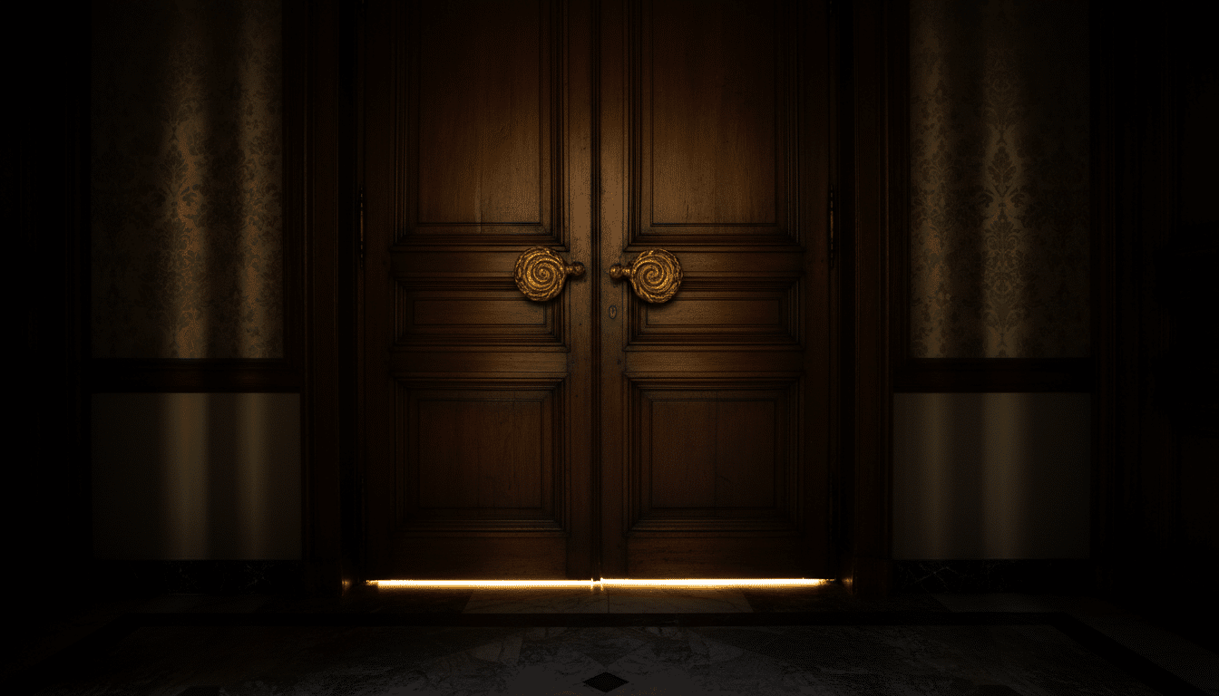 Porte fermée dans un appartement luxueux parisien