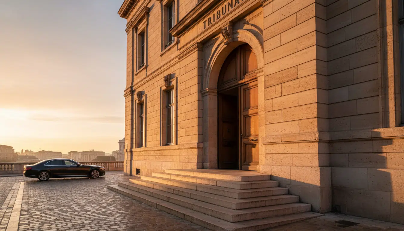 Entrée du tribunal de Toulouse au matin