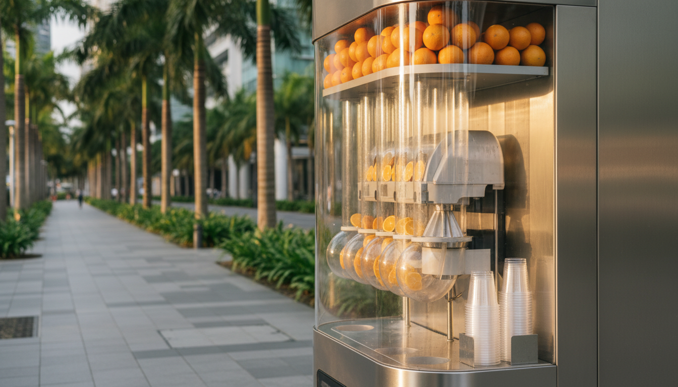 Distributeur automatique de jus de fruits à Singapour