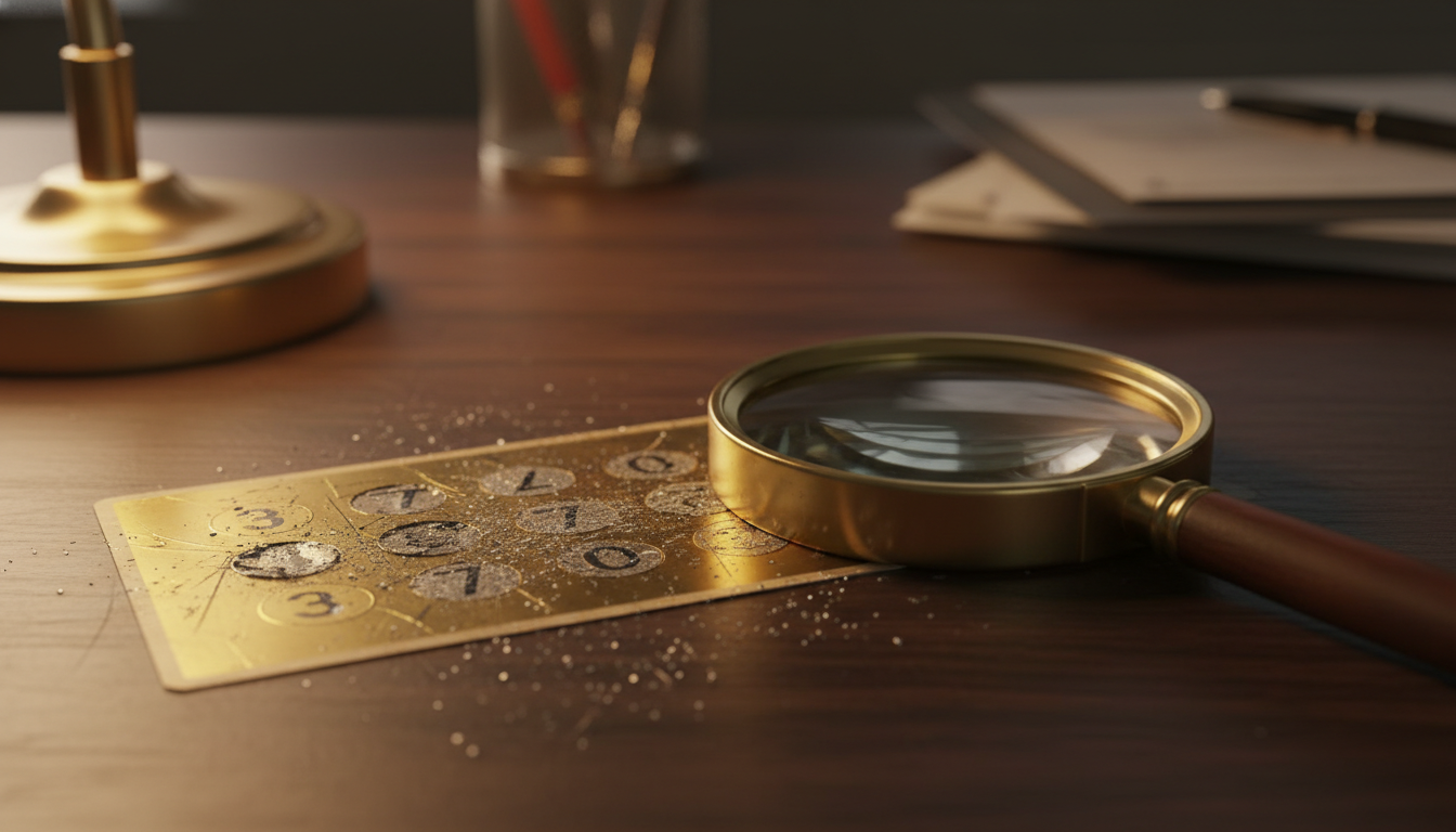 Ticket à gratter analysé à la loupe par des experts