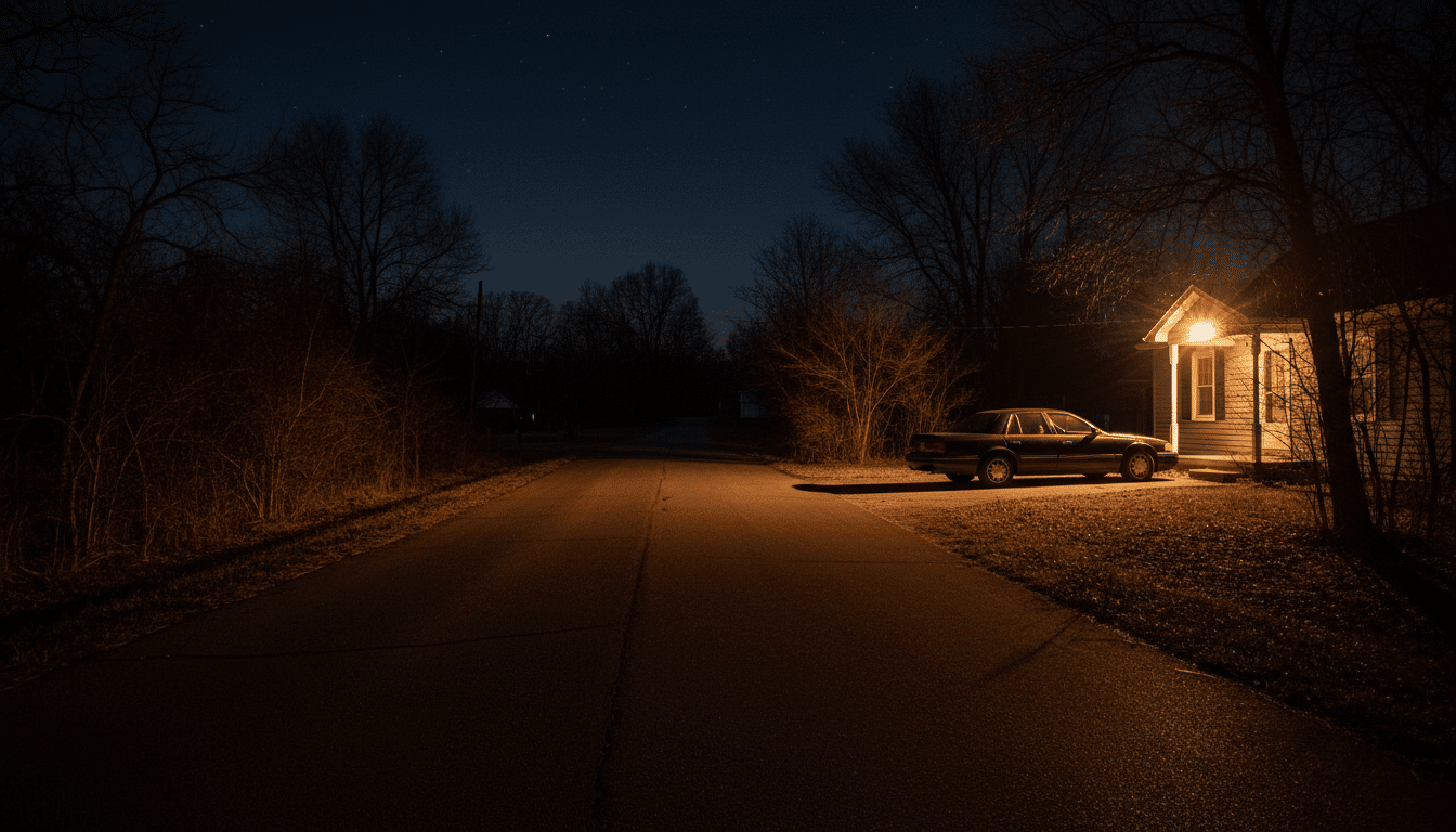 Allée de maison la nuit à Plymouth Caroline du Nord