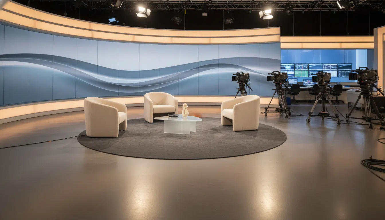 Plateau de télévision vide dans un studio français