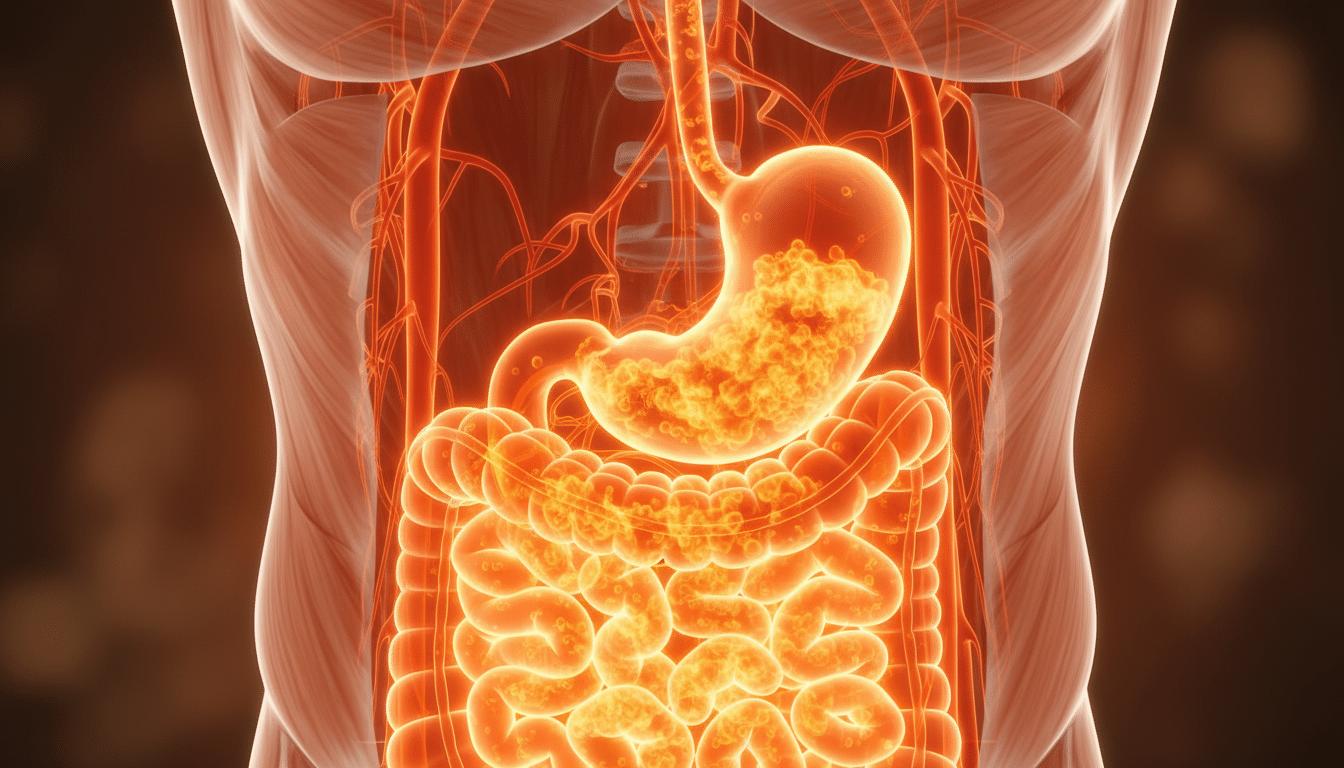 Illustration de la digestion et de la circulation sanguine dans l'estomac