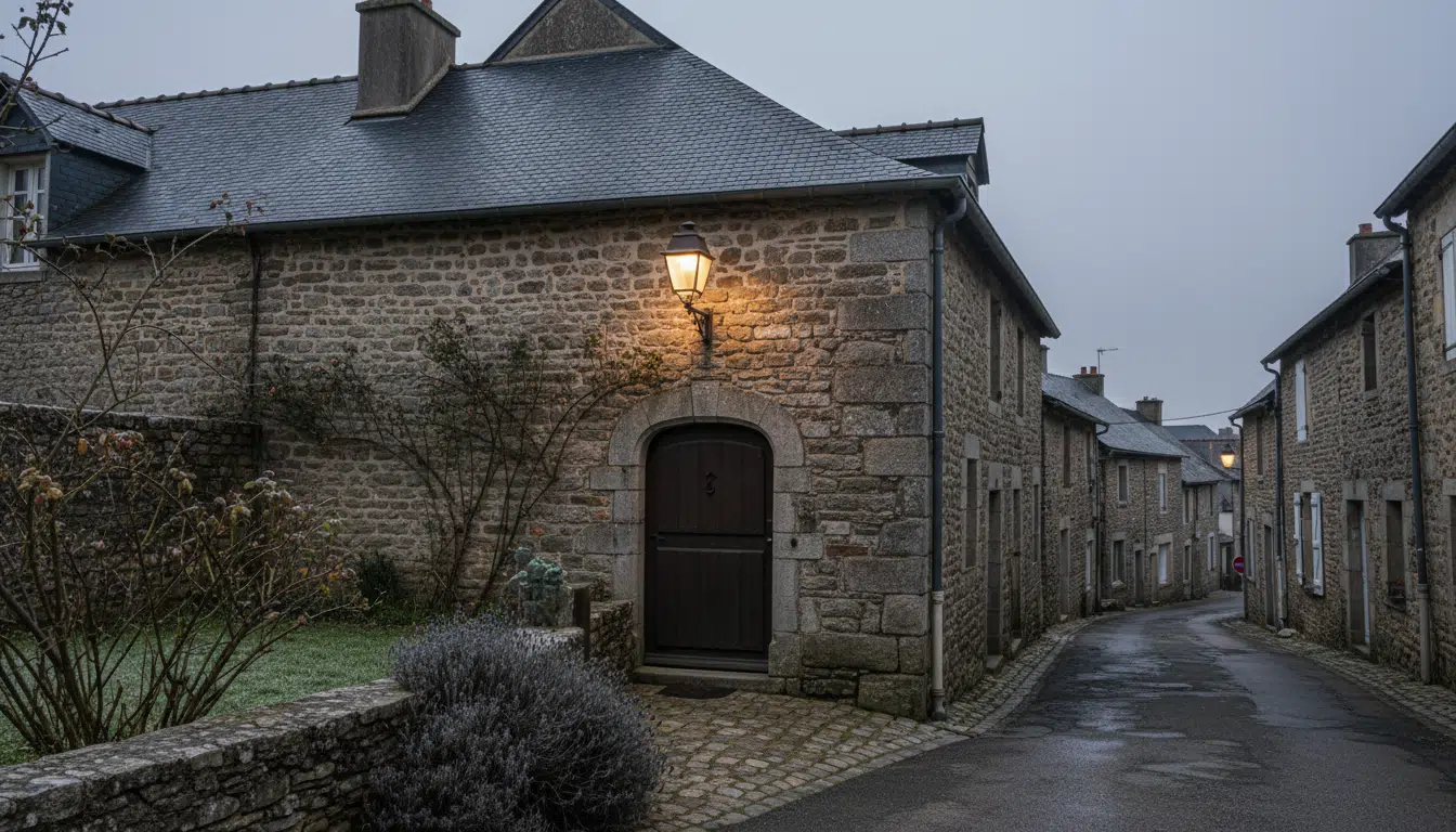 Maison dans un village de Charente-Maritime en hiver
