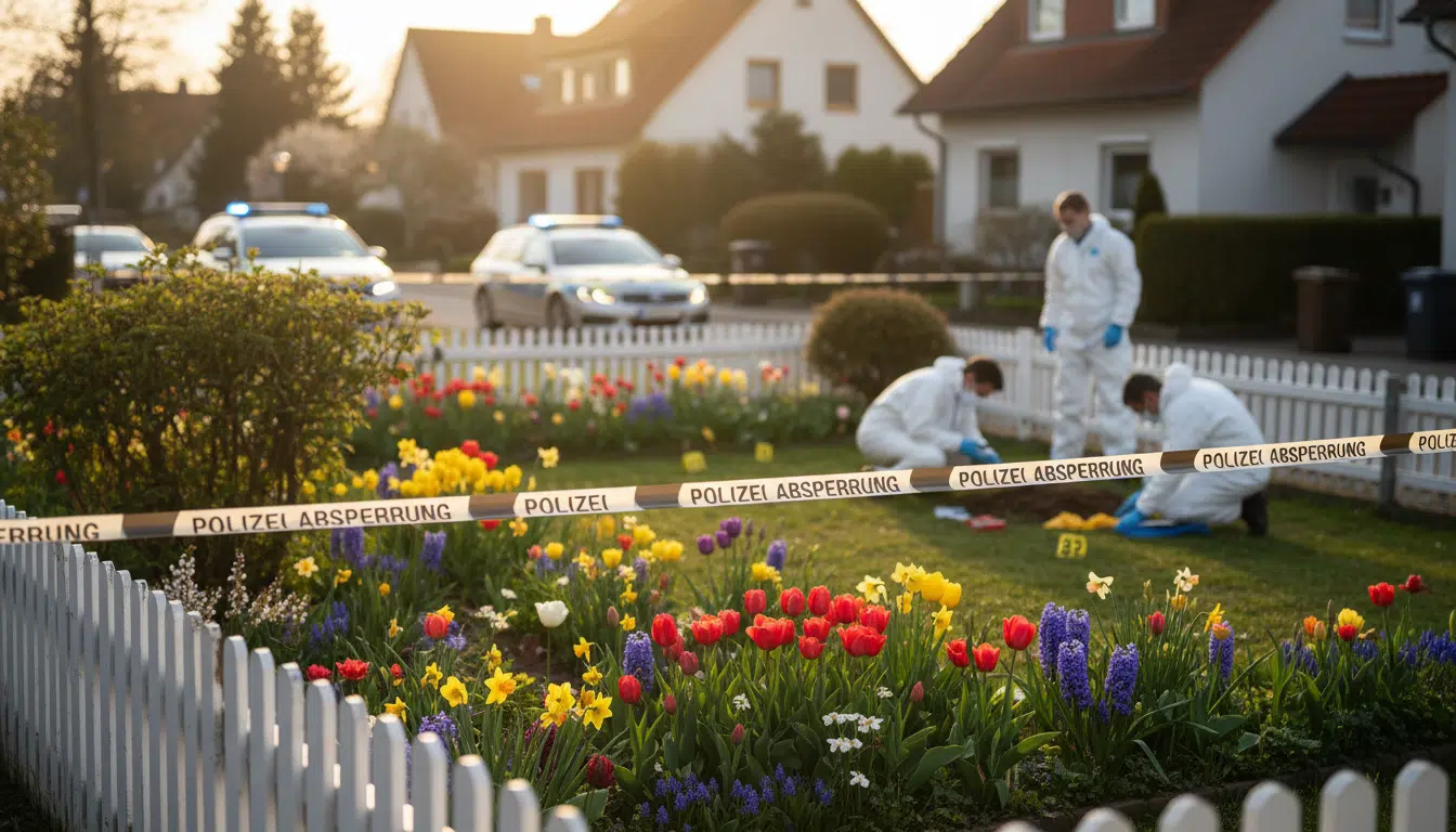 Jardin résidentiel allemand bouclé par la police après la découverte